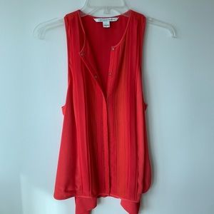 Diane Von Furstenberg Red Silk Blouse